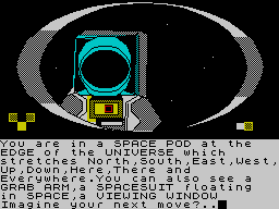 Imagination (ZX Spectrum) screenshot: Starting out in the 2002 gameworld