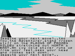 Imagination (ZX Spectrum) screenshot: Peter is utterly bold. He has with him the sword predictablecaptionjoke