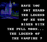 Vampire: Master of Darkness (Game Gear) screenshot: Intro part 1