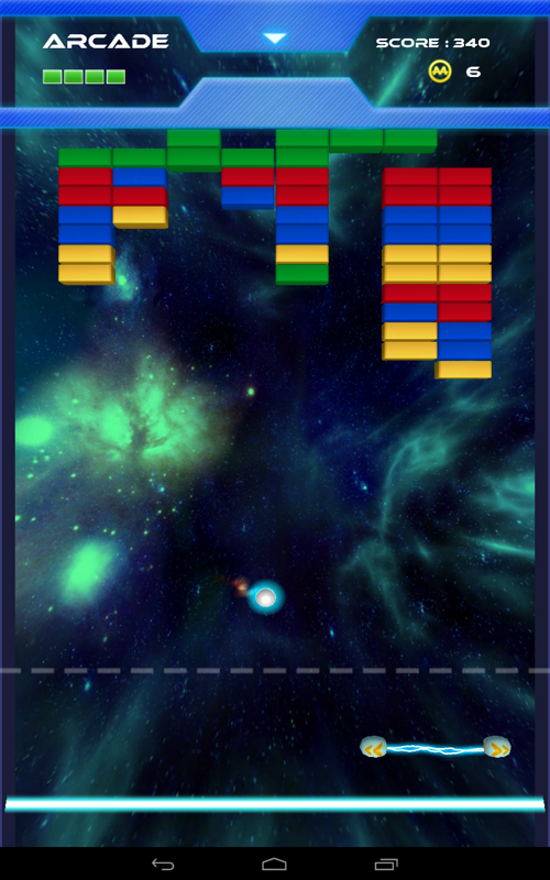 Smash (Android) screenshot: The Arcade mode, with blocks constantly appearing at the top.