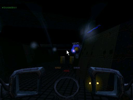Descent³ (Windows) screenshot: shooting off into the void