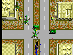 ThunderBlade (SEGA Master System) screenshot: Tanks at a crossroad
