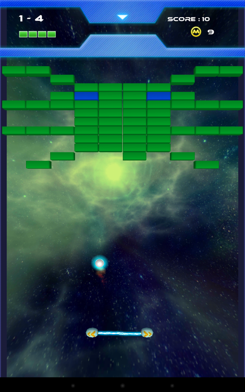 Smash (Android) screenshot: Another alien-themed brick layout.