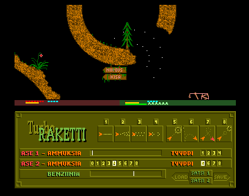 TurboRaketti (Amiga) screenshot: Rotating shoots