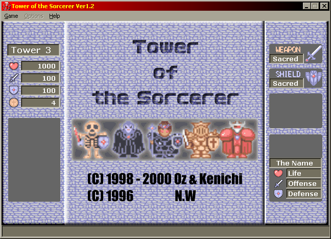Tower of the Sorcerer (Windows) screenshot: Title screen shown after being captured