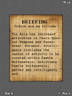 Wolfenstein RPG (J2ME) screenshot: Briefing
