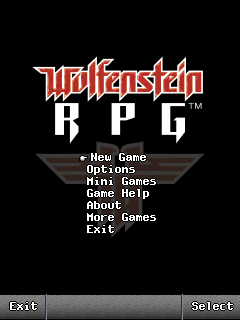 Wolfenstein RPG (J2ME) screenshot: Main menu