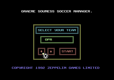 Graeme Souness Soccer Manager (Commodore 64) screenshot: Selecting a team