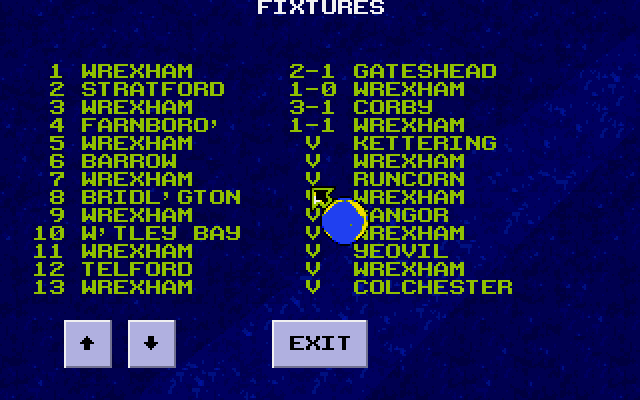 Graeme Souness Soccer Manager (Amiga) screenshot: Fixture list