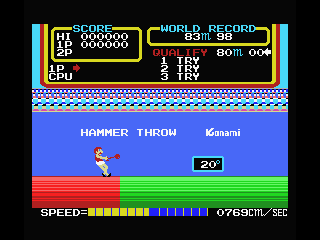 Track & Field (MSX) screenshot: Hammer throw