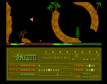 TurboRaketti (Amiga) screenshot: Learning how to fly
