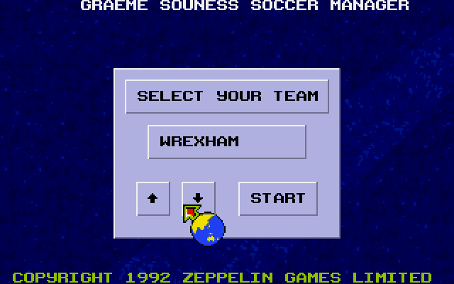 Graeme Souness Soccer Manager (Amiga) screenshot: Selecting a team