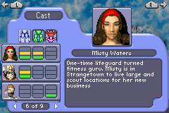 The Sims 2 (Game Boy Advance) screenshot: Relationships screen