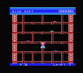 Squish 'em (MSX) screenshot: Lifting myself up.