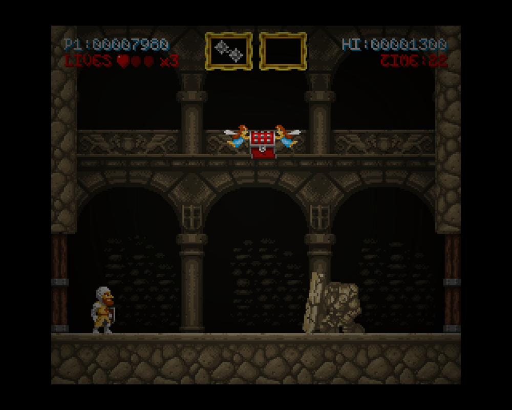 Maldita Castilla (Linux) screenshot: I killed him! Now I can get what is in the treasure chest.