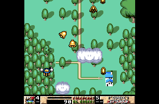 Gunbee F-99: The Kidnapping of Lady Akiko (Amiga) screenshot: Juggling bells is a basic aspect of the game