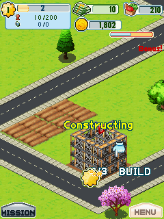 Little Big City (J2ME) screenshot: Constructing a building