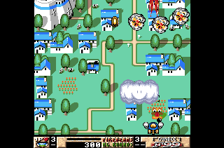 Gunbee F-99: The Kidnapping of Lady Akiko (Amiga) screenshot: As well as shooting aerial enemies, you may bomb ground targets