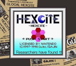 Hexcite: The Shapes of Victory (Game Boy Color) screenshot: Title Screen