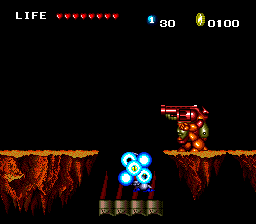 Keith Courage in Alpha Zones (TurboGrafx-16) screenshot: Killed while wearing the Suit