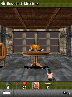 Wolfenstein RPG (J2ME) screenshot: Food can be found around the castle.