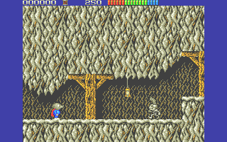 Impossamole (Atari ST) screenshot: Start of the Klondike mine level