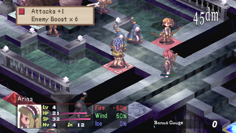 Disgaea: Afternoon of Darkness (PSP) screenshot: Combat screen