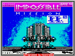 Impossible Mission II (ZX Spectrum) screenshot: Title screen