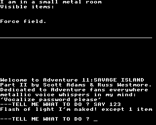 Savage Island Part Two (Electron) screenshot: Beginning