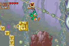 Disney's Magical Quest 3 starring Mickey & Donald (Game Boy Advance) screenshot: And glide down vines.