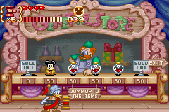 Disney's Magical Quest 3 starring Mickey & Donald (Game Boy Advance) screenshot: General Store: buy items and upgrades