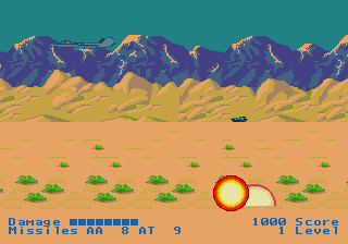 Menacer 6-Game Cartridge (Genesis) screenshot: Frontline: exploding an enemy with a missile.