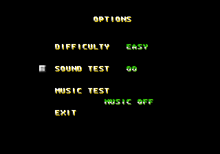 The Incredible Hulk (Genesis) screenshot: Options