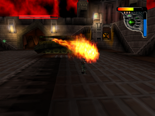 Apocalypse (PlayStation) screenshot: Boss fight