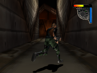 Apocalypse (PlayStation) screenshot: Reaching the end of the level.