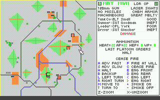 M1 Tank Platoon (Atari ST) screenshot: Giving orders
