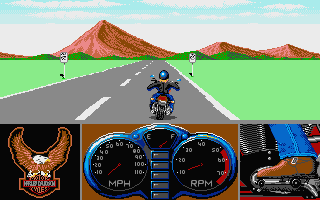 Harley-Davidson: The Road to Sturgis (Atari ST) screenshot: On the road