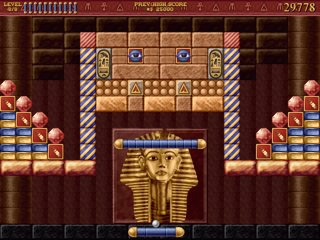 Bricks of Egypt (Windows) screenshot: Final Level of the first Level Pack