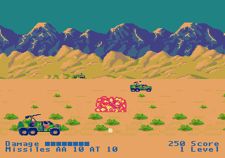 Menacer 6-Game Cartridge (Genesis) screenshot: Frontline: shooting enemies with the cannon.