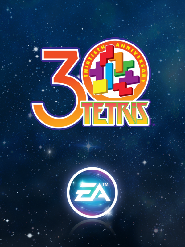 Tetris (iPad) screenshot: "Loading screen" for Tetris with the "30th Anniversary"