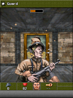 Wolfenstein RPG (J2ME) screenshot: Soldier gets a beating.