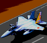 F-15 Strike Eagle (Game Gear) screenshot: The plane is standing on the runway