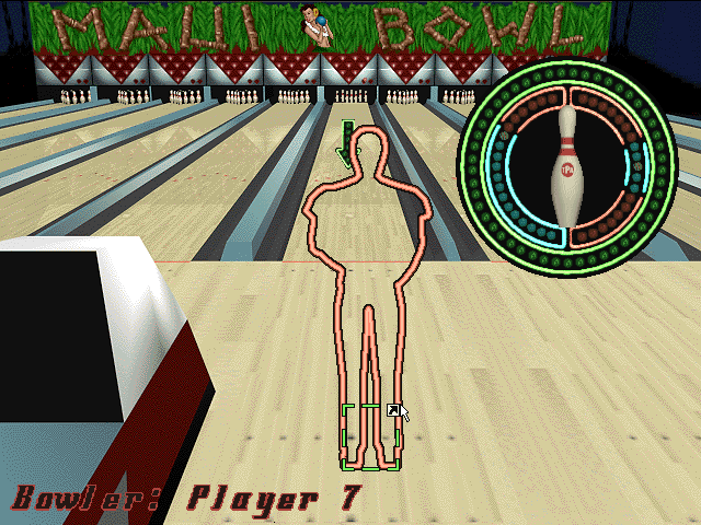 Ten Pin Alley (Windows) screenshot: Setting bowler position