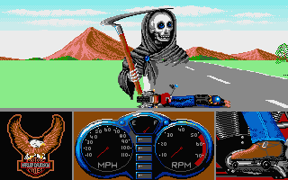 Harley-Davidson: The Road to Sturgis (Atari ST) screenshot: I died
