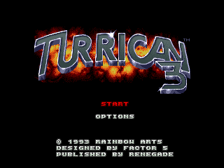 Mega Turrican (Amiga) screenshot: Title screen