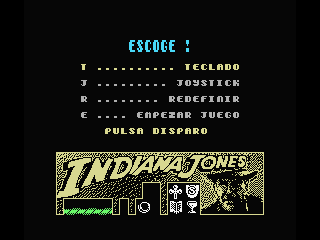 Indiana Jones and the Last Crusade: The Action Game (MSX) screenshot: Selection screen