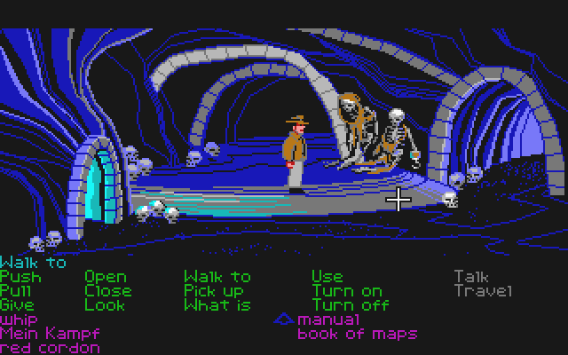 Indiana Jones and the Last Crusade: The Graphic Adventure (Atari ST) screenshot: Indy in the catacombs