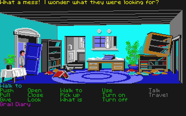 Indiana Jones and the Last Crusade: The Graphic Adventure (Atari ST) screenshot: Indy at his father's house