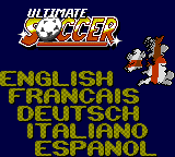Ultimate Soccer (Game Gear) screenshot: Choose language