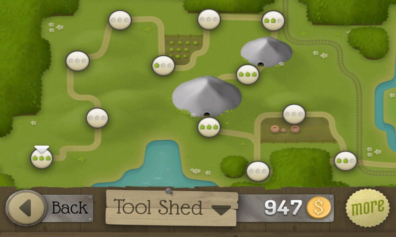 Granny Smith (Android) screenshot: Map / level selection